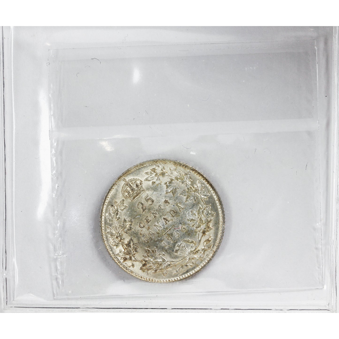 1936 Bar Canada 25-cents ICCS Certified EF45