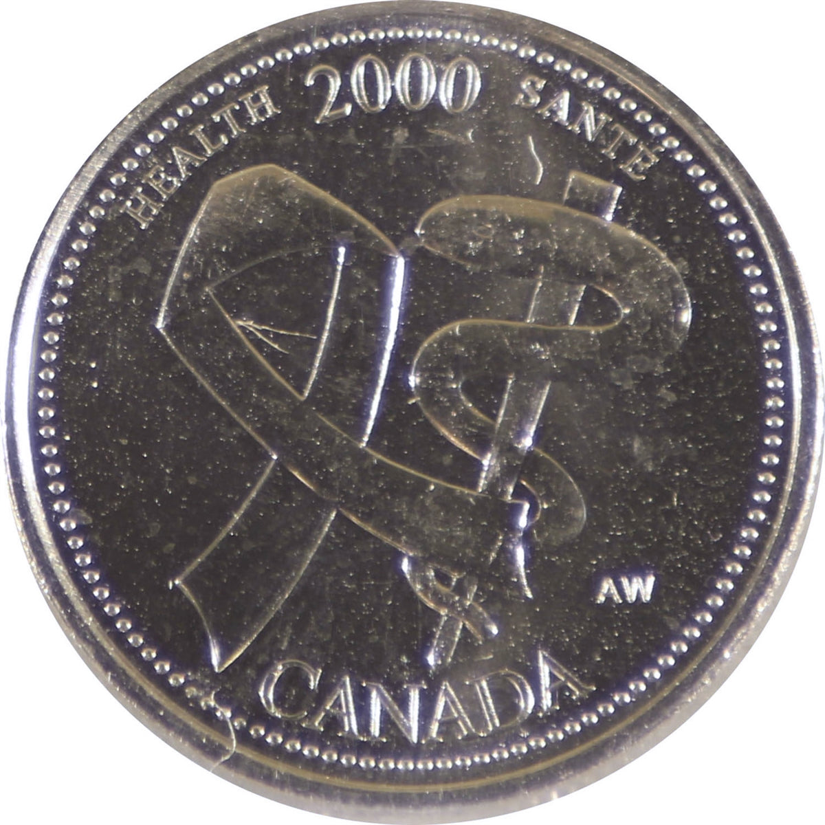 2000 Health Canada 25-cents ICCS Certified MS65