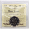2015 Coloured Flag Canada 25-cents ICCS Certified MS64