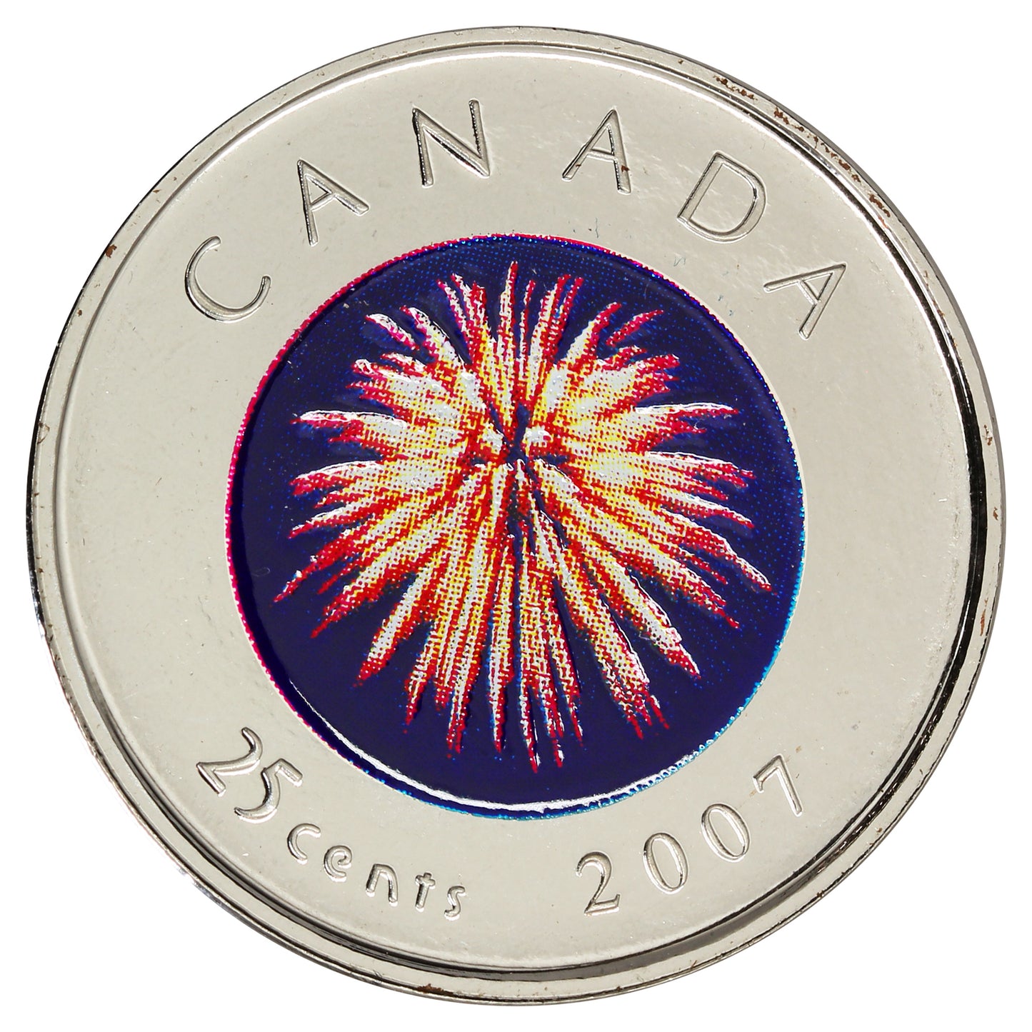 2007 Canada 25-cents Coloured Congratulations Proof Like