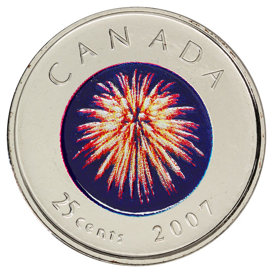 2007 Canada 25-cents Coloured Congratulations Proof Like