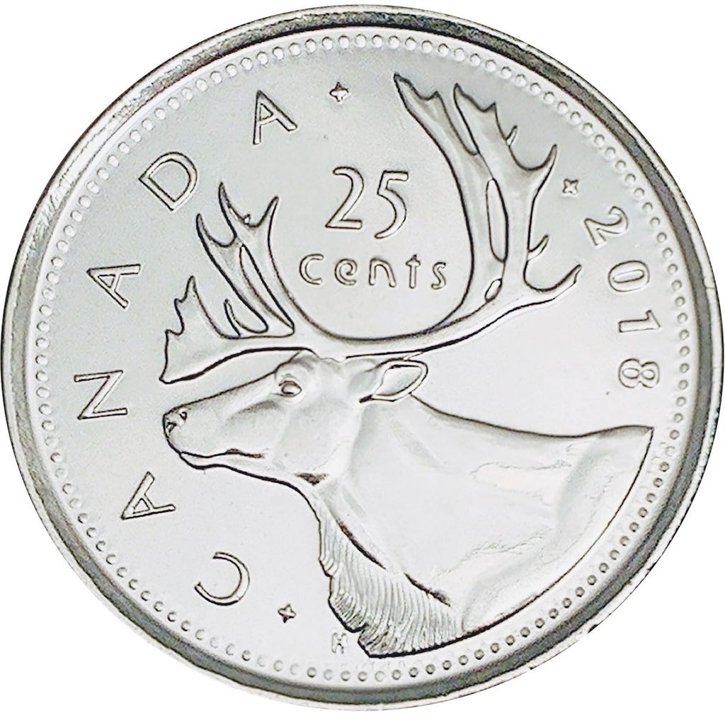 2018 Caribou Canada 25-cents Brilliant Uncirculated (MS63)