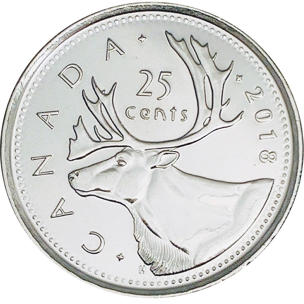 2018 Caribou Canada 25-cents Brilliant Uncirculated (MS63)