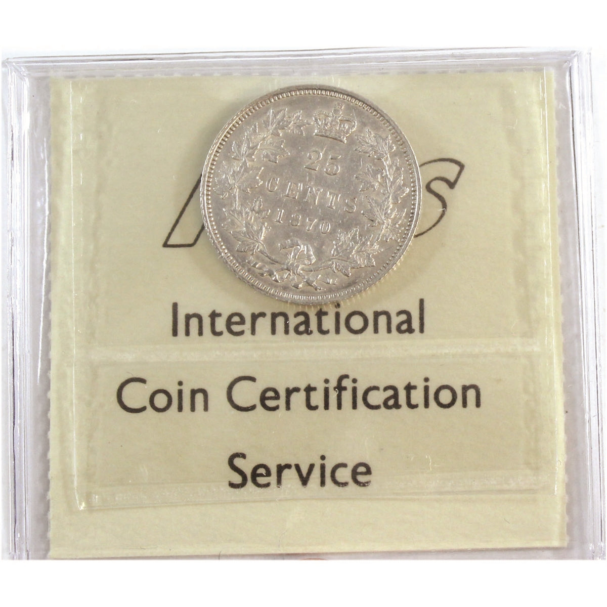 1870 Obv. 1 Canada 25-cents ICCS Certified EF45