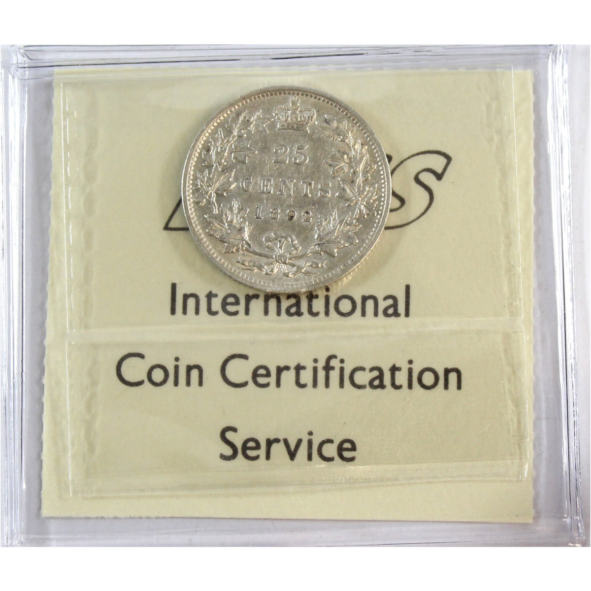 1892 Canada 25-cents ICCS Certified VF30
