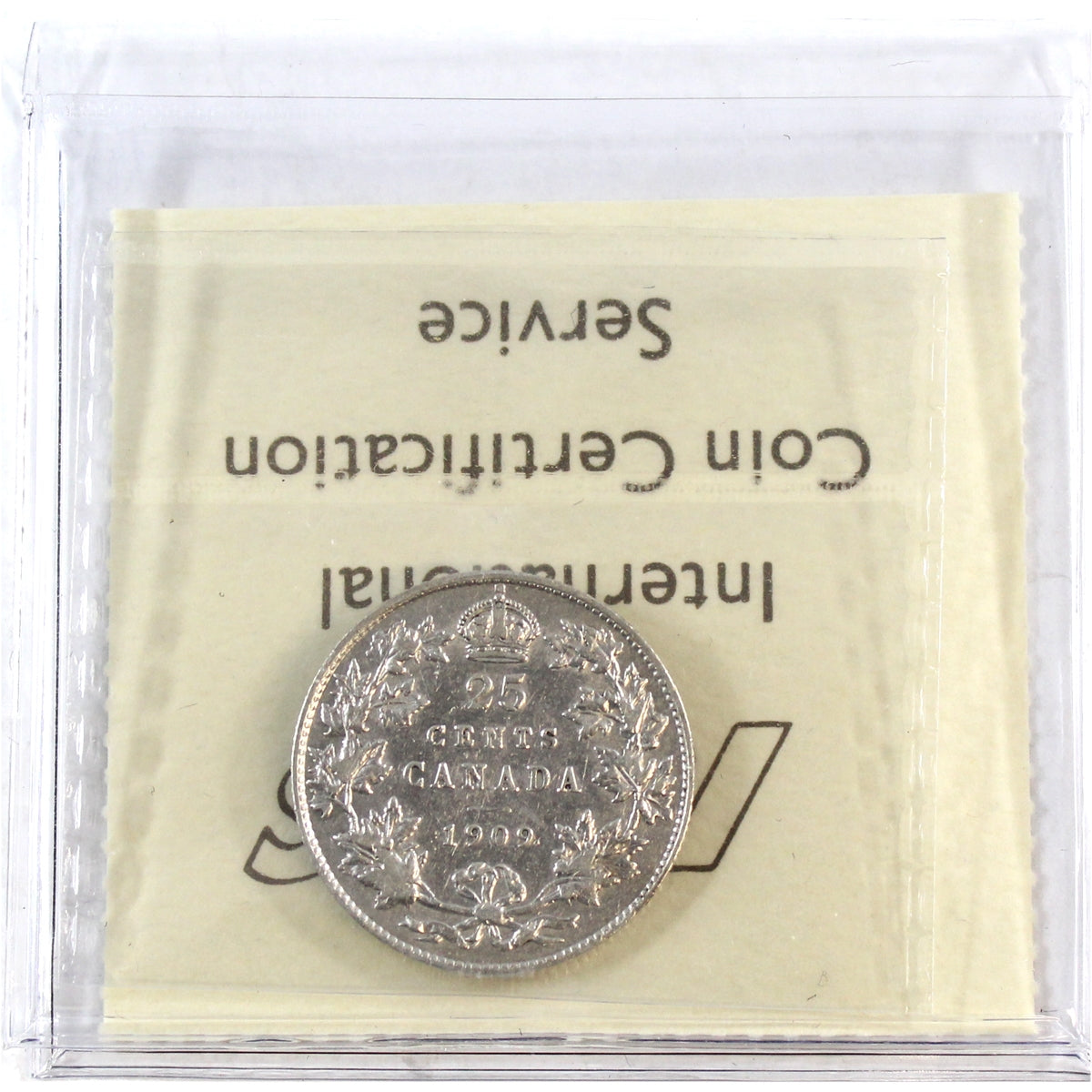 1909 Canada 25-cents ICCS Certified VF30