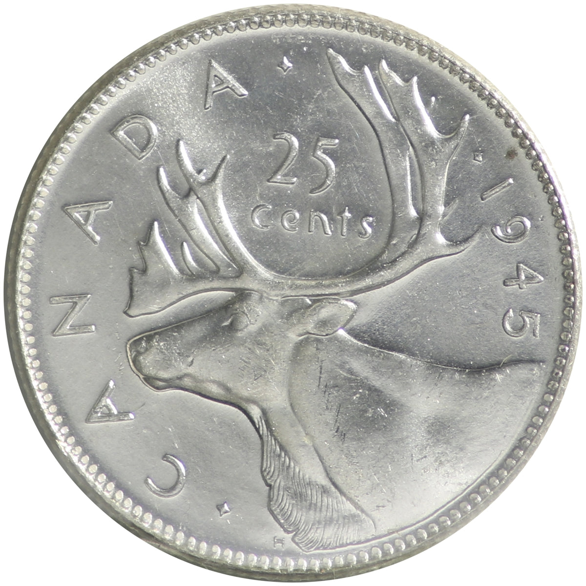 1945 Canada 25-cents ICCS Certified MS63