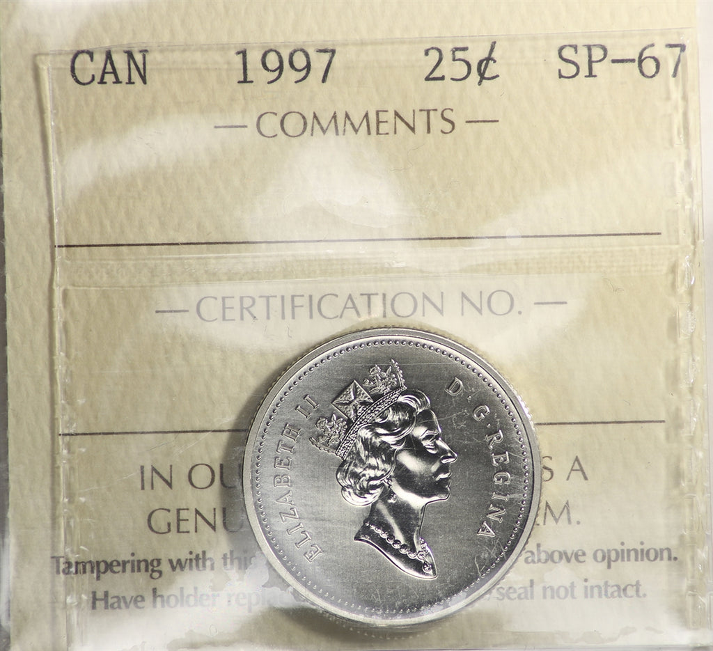1997 Canada 25-cents ICCS Certified SP-67