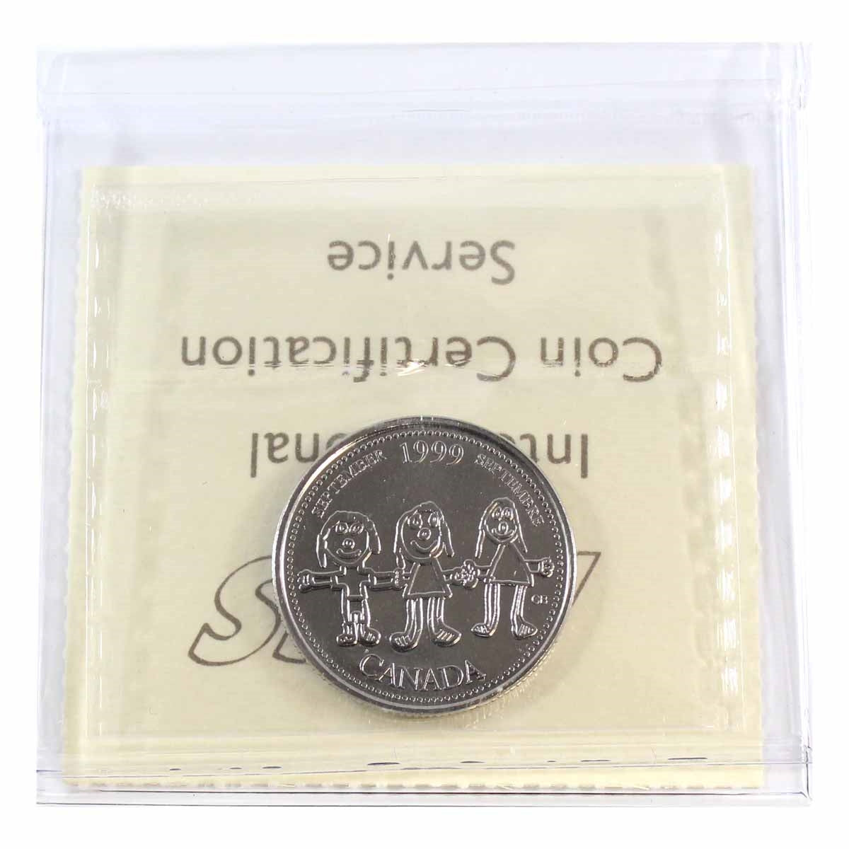 1999 September Mule Canada 25-cents ICCS Certified MS64 NBU