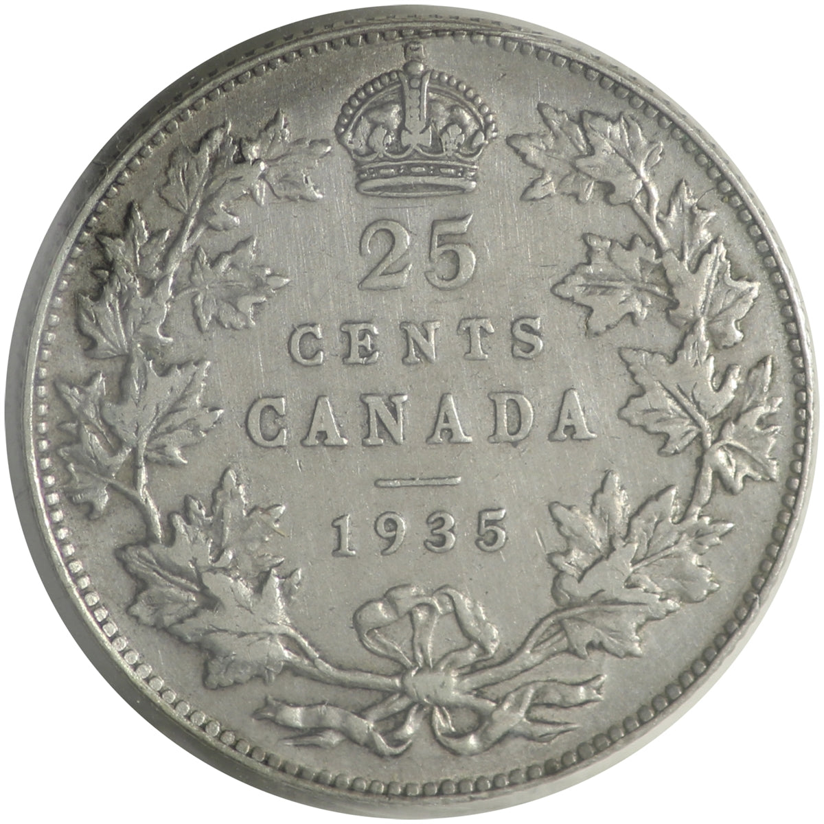 1935 Canada 25-cents ICCS Certified VF30
