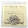 1919 Canada 25-cents ICCS Certified AU55