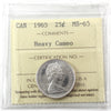 1965 Canada 25-cents ICCS Certified MS65 Heavy Cameo