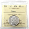 1967 Canada 25-cents ICCS Certified MS65 Cameo