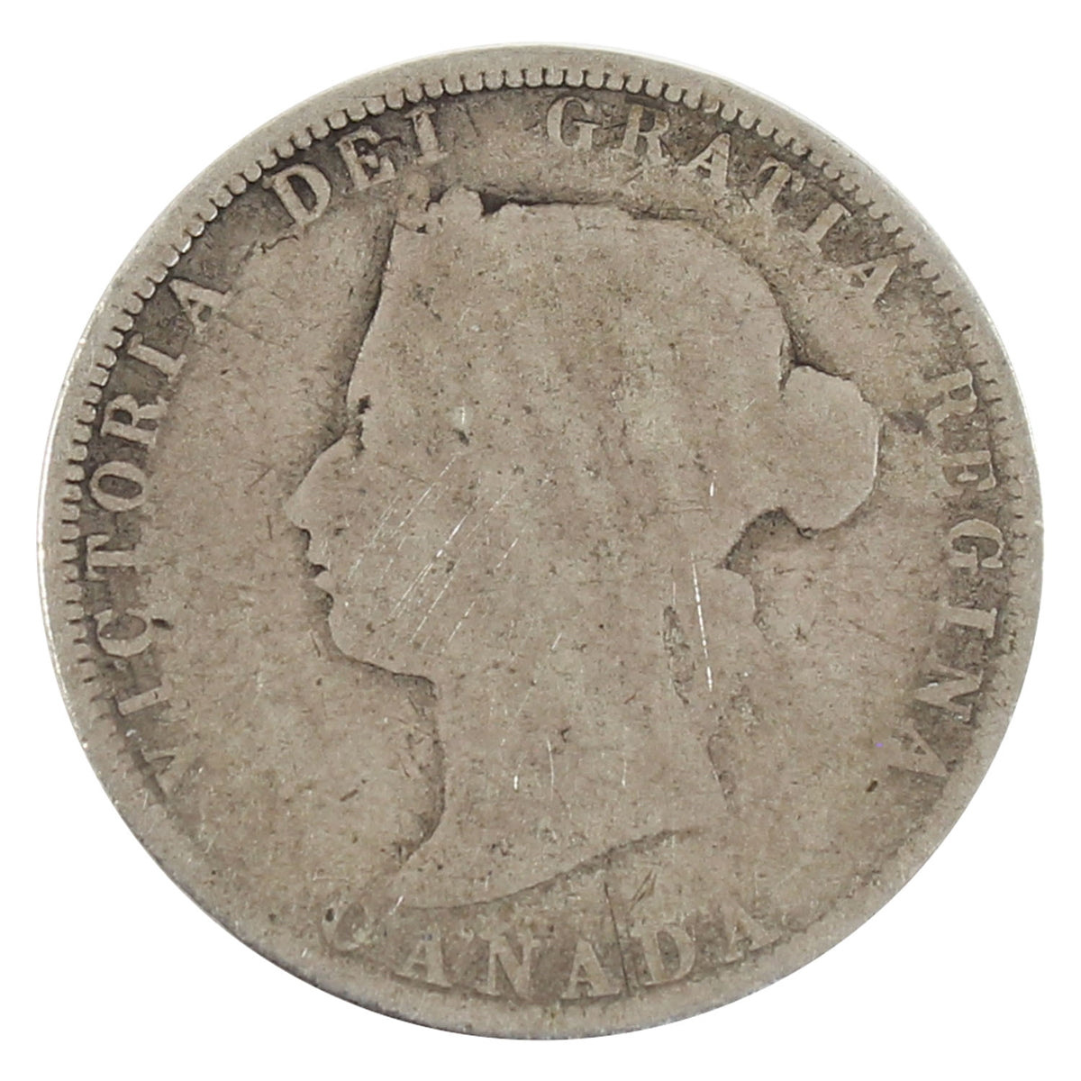 1871 Obv. 1 Canada 25-cents About Good (AG3)