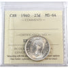 1940 Canada 25-cents ICCS Certified MS64