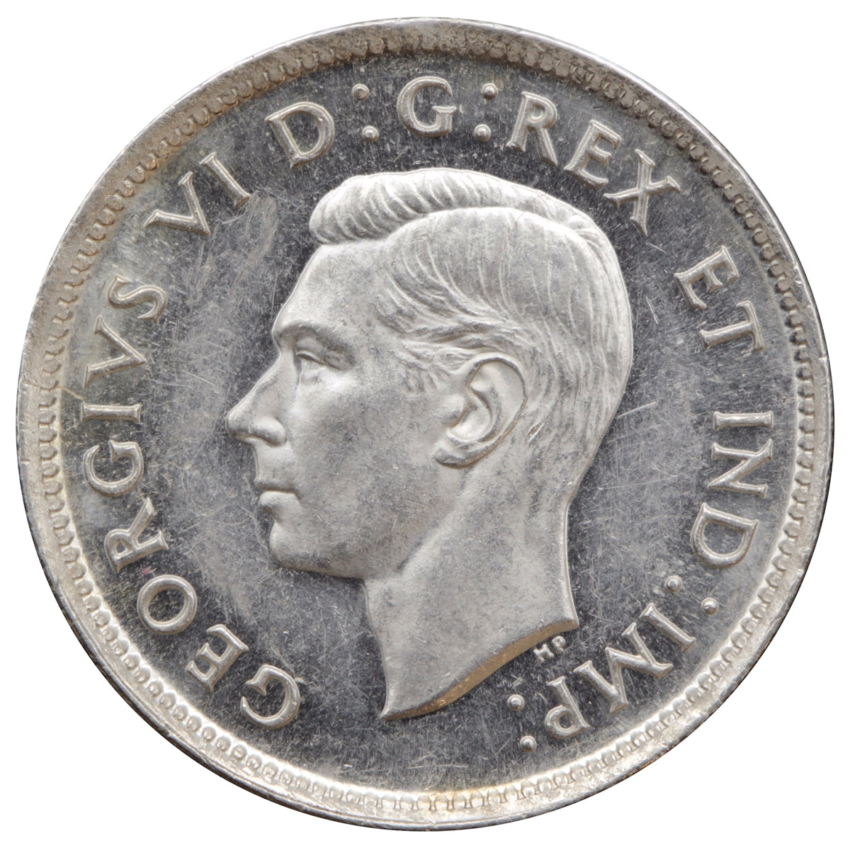 1942 Canada 25-cents Almost Uncirculated (AU50) Cameo