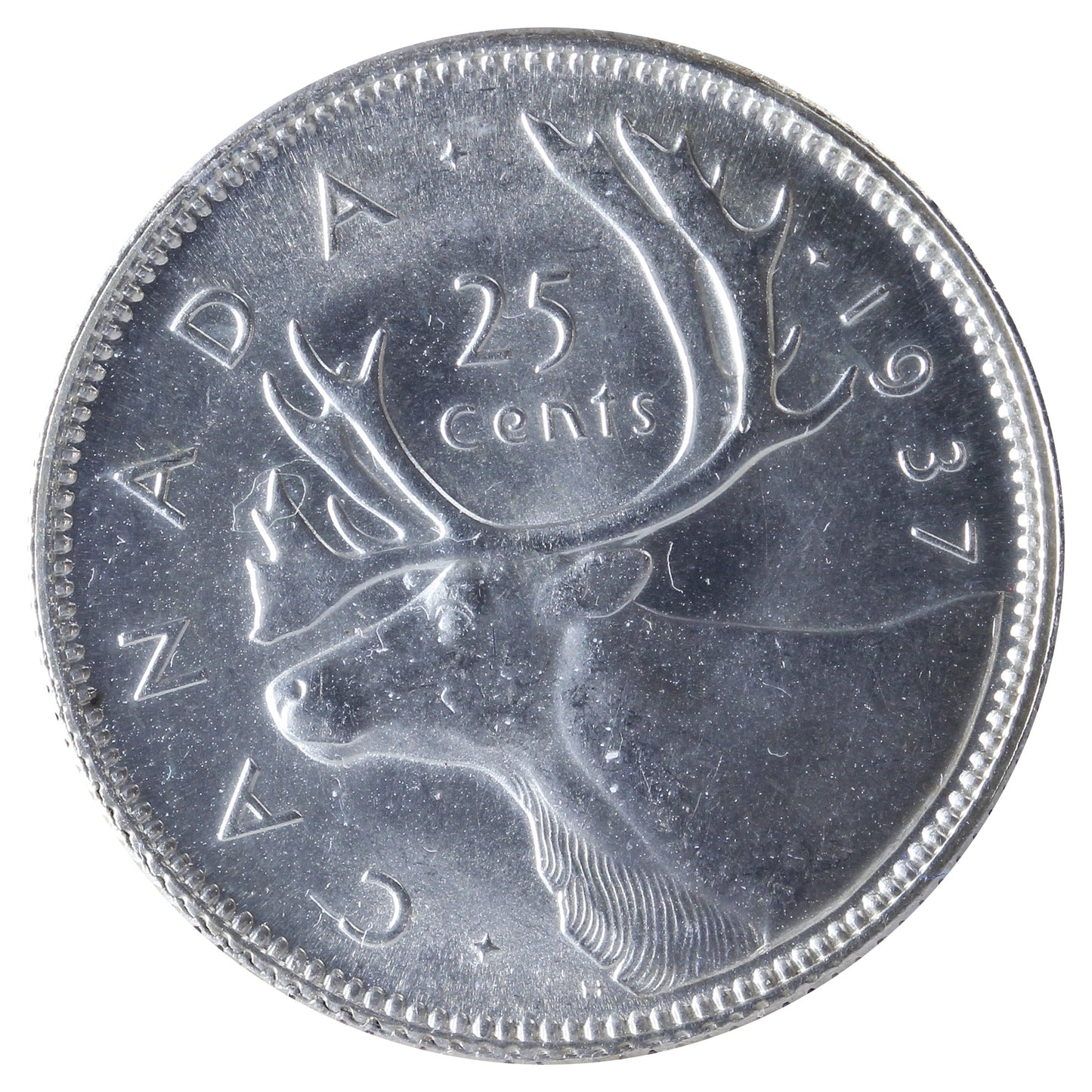 1937 Canada 25-cents ICCS Certified MS65