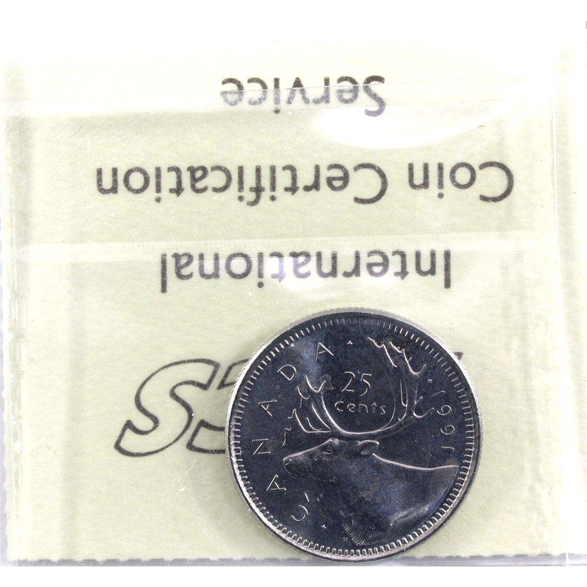 1991 Canada 25-cents ICCS Certified MS66