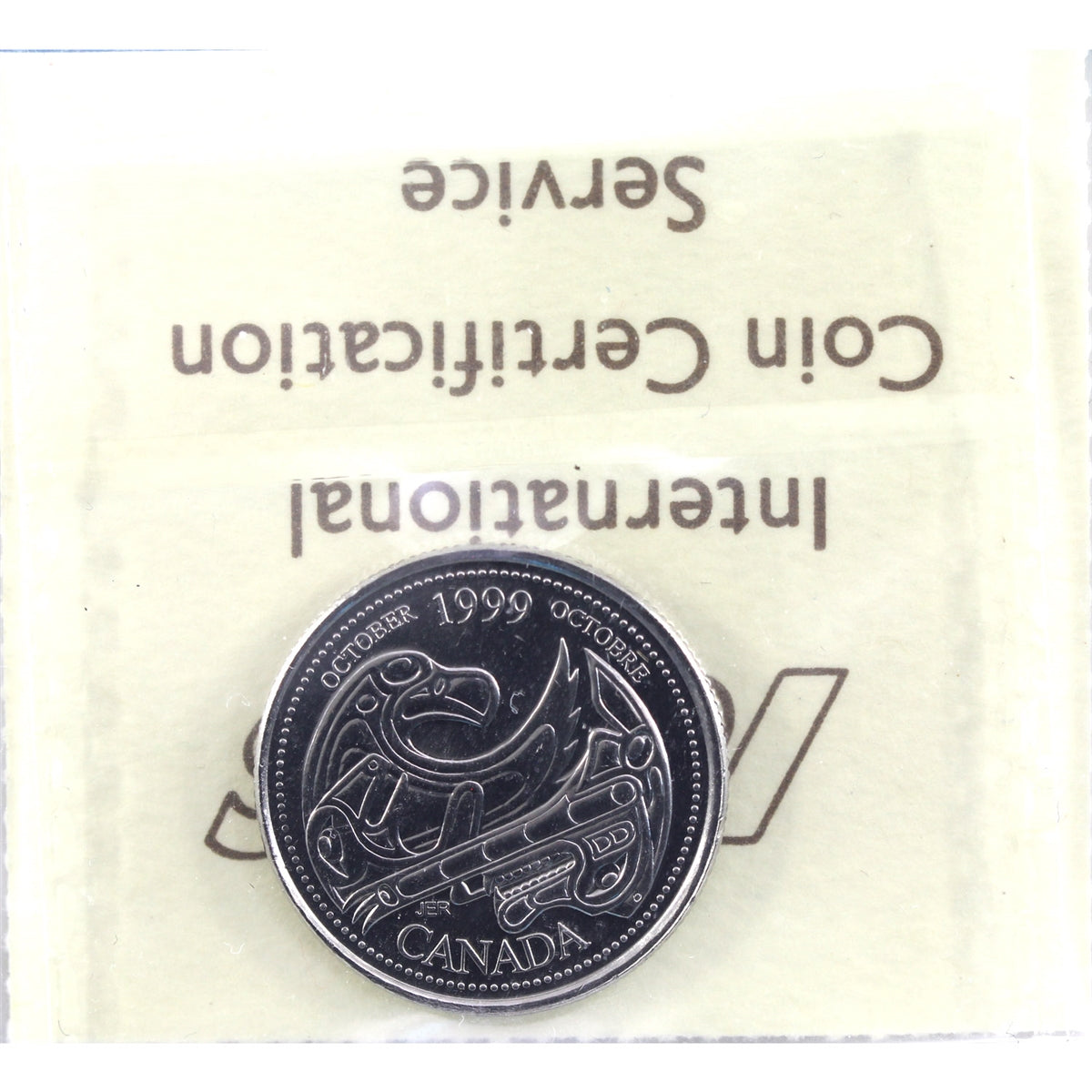 1999 October Canada 25-cents ICCS Certified MS64
