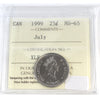 1999 July Canada 25-cents ICCS Certified MS65