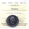 2000 Wisdom Canada 25-cents ICCS Certified MS64
