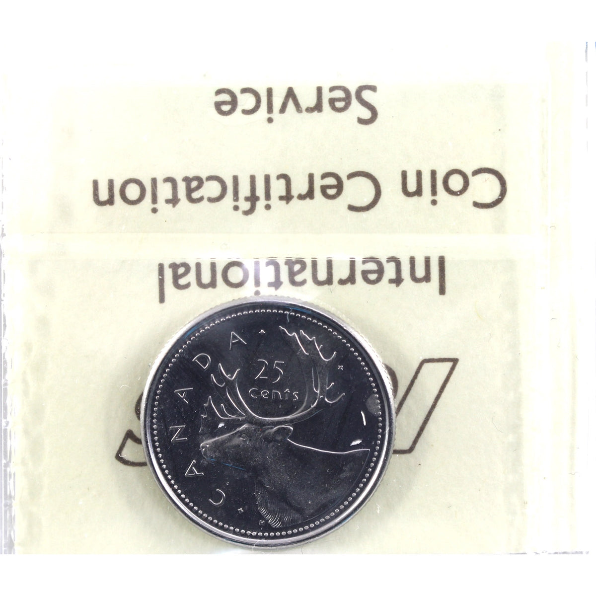 2002P Caribou Canada 25-cents ICCS Certified MS66