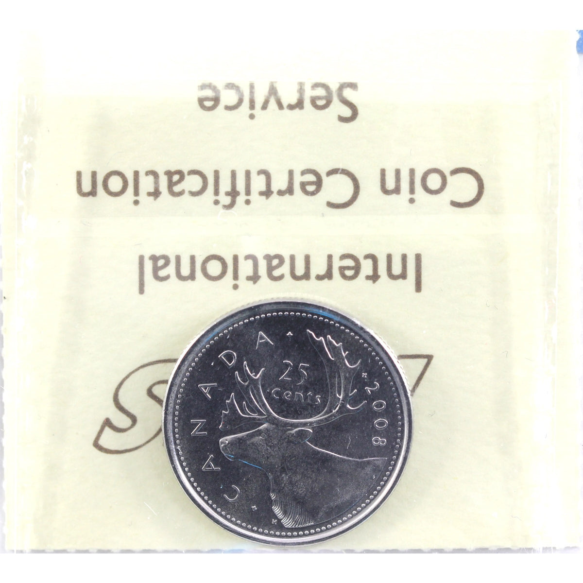 2008 Caribou Canada 25-cents ICCS Certified MS64