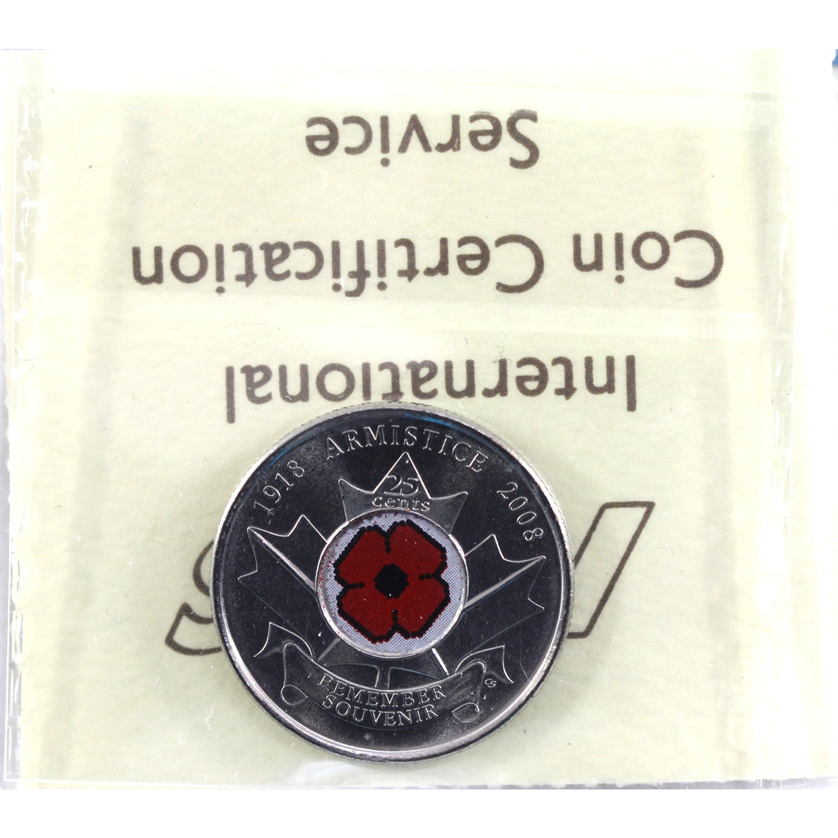 2008 Poppy Canada 25-cents ICCS Certified MS64