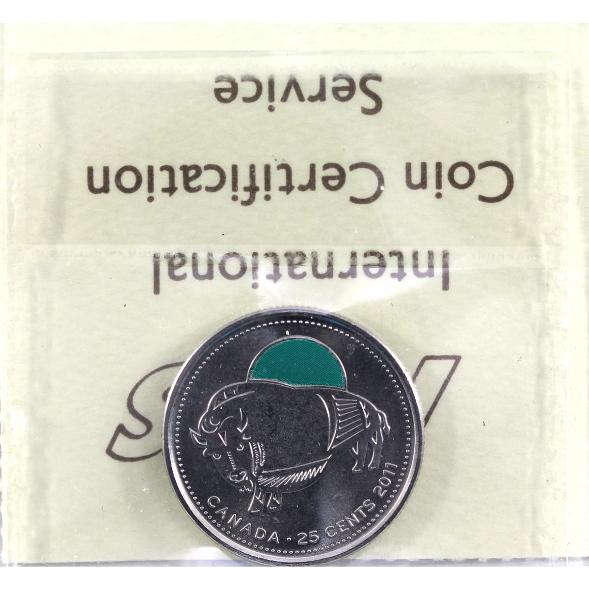 2011 Bison Coloured Canada 25-cents ICCS Certified MS66