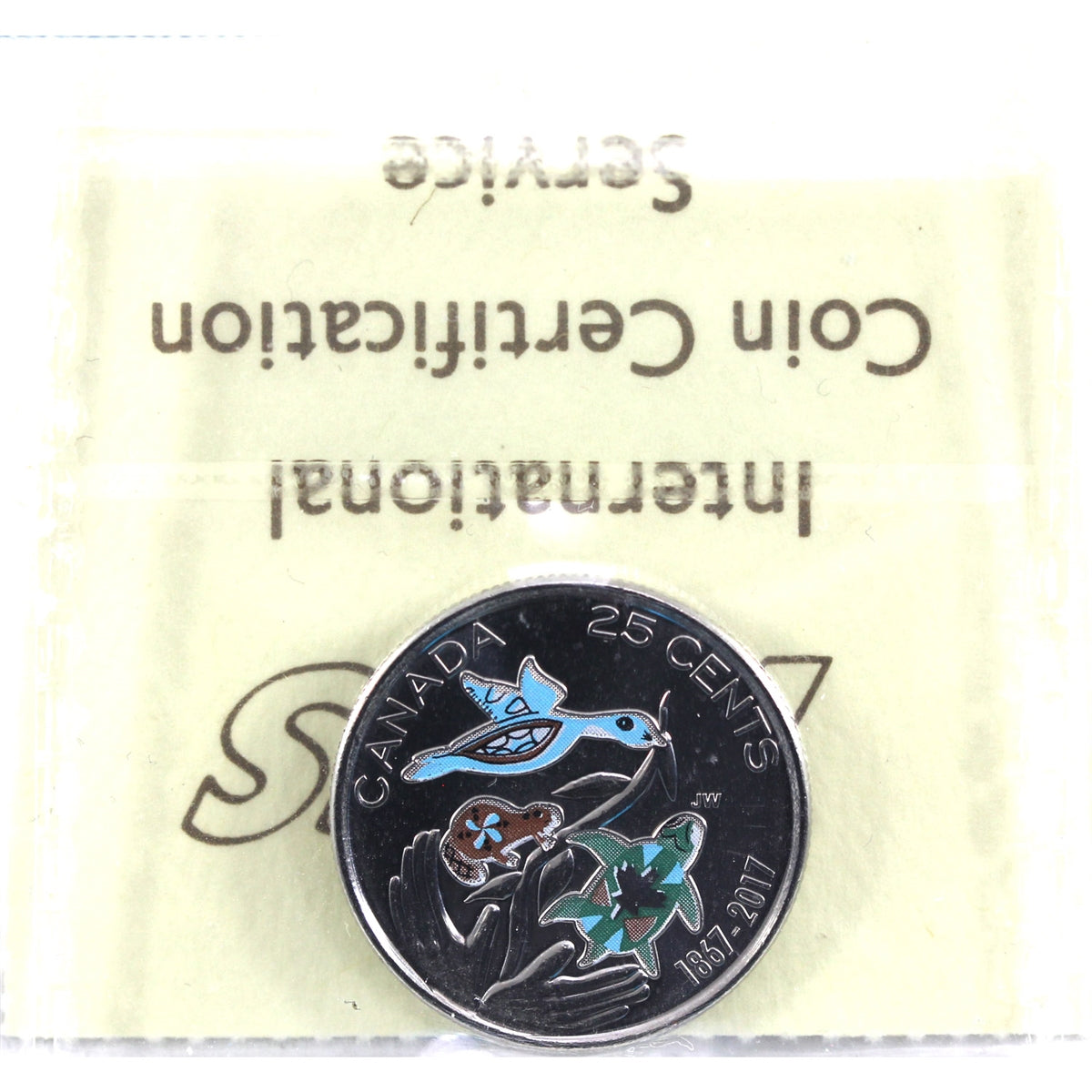 2017 150th (Hope) Coloured Canada 25-cents ICCS Certified MS66