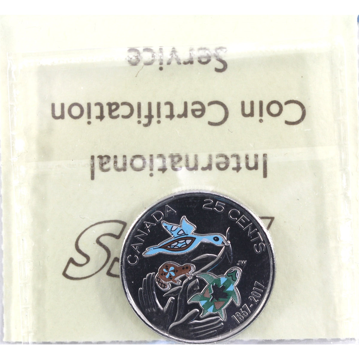 2017 150th (Hope) Coloured Canada 25-cents ICCS Certified MS64