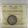1886 Long Bough Ends, Obv. 5 Canada 25-cents ICCS Certified G6