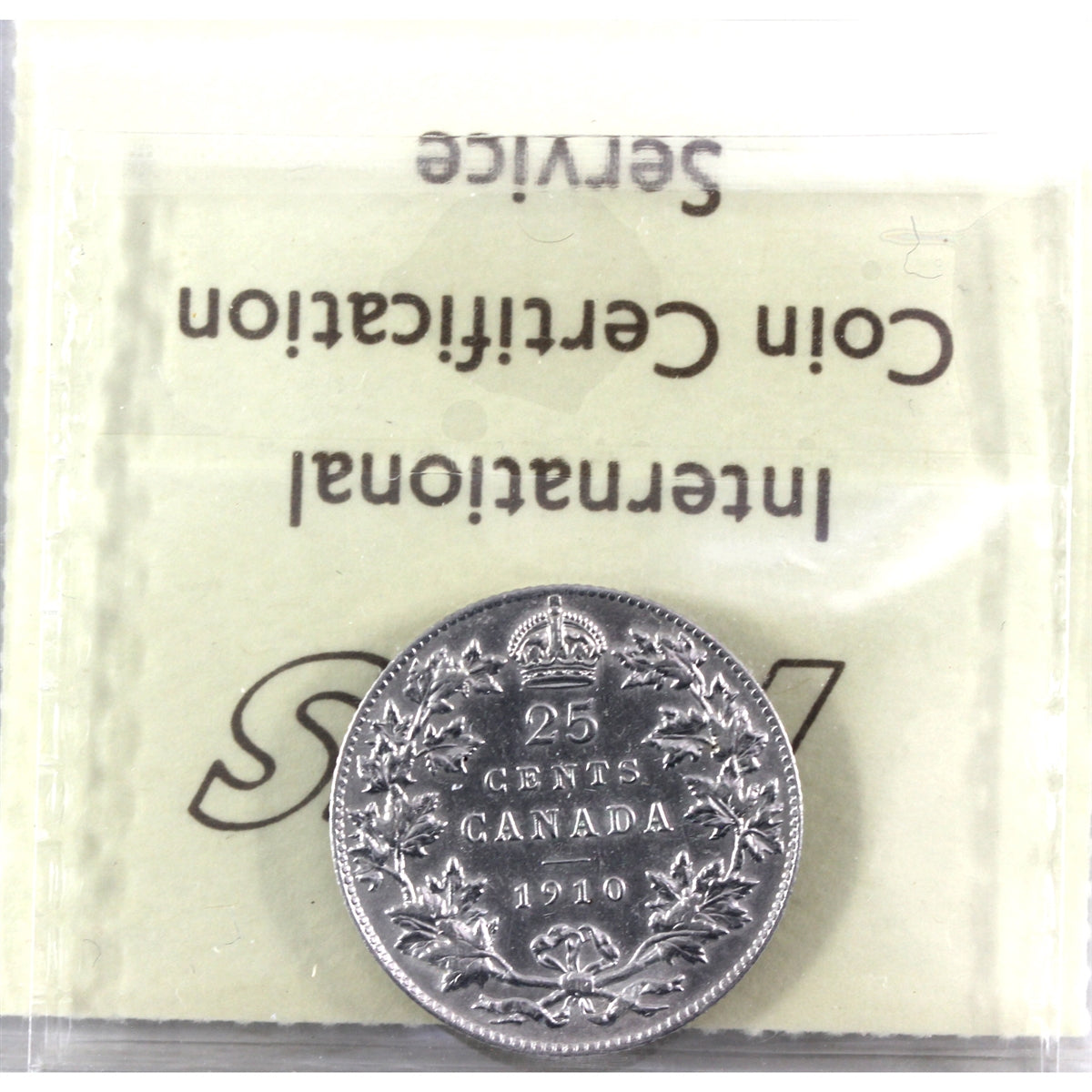 1910 Canada 25-cents ICCS Certified EF40