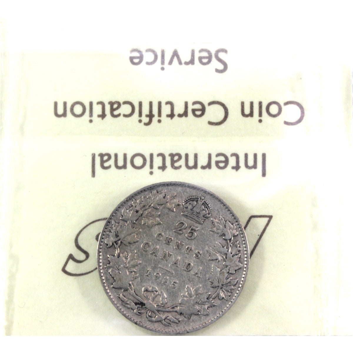 1915 Canada 25-cents ICCS Certified F12