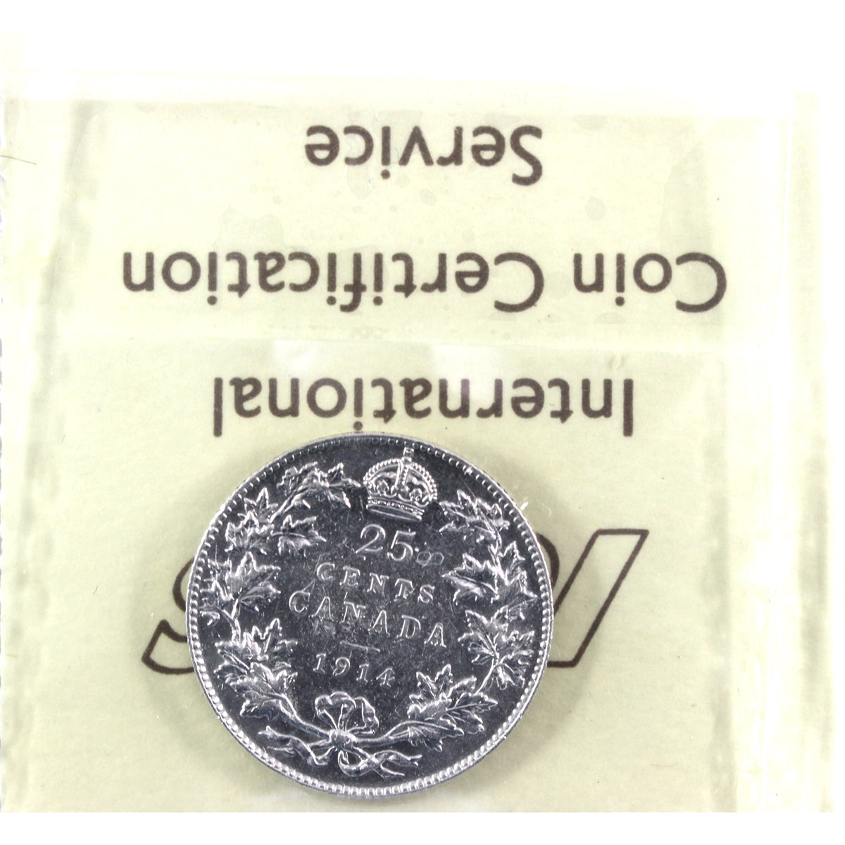 1914 Canada 25-cents ICCS Certified VF30