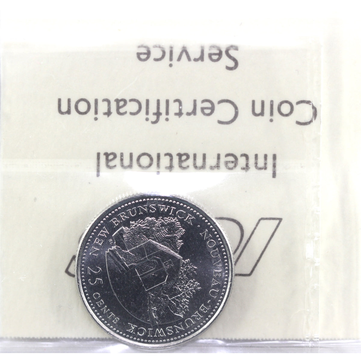 1992 90 Degree Rotated Die New Brunswick Canada 25-cents ICCS MS-64 (XZZ 188)
