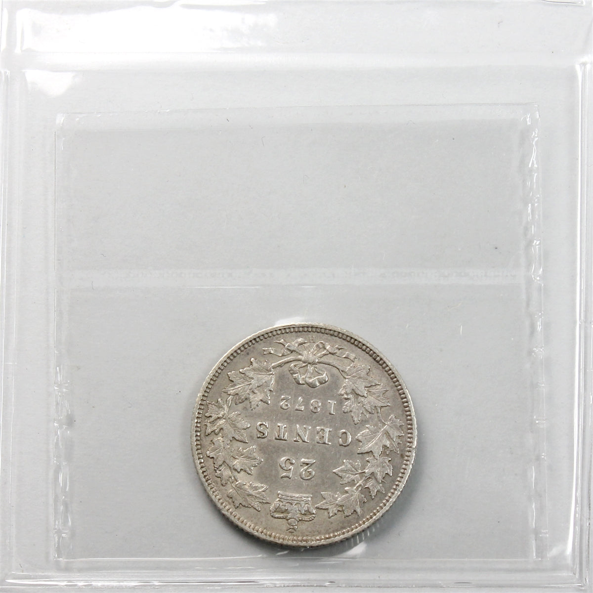 1872H Obv. 2 Canada 25-cents ICCS Certified VF30