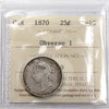 1870 Obv. 1 Canada 25-cents ICCS Certified F15