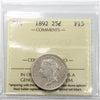 1892 Canada 25-cents ICCS Certified F-15