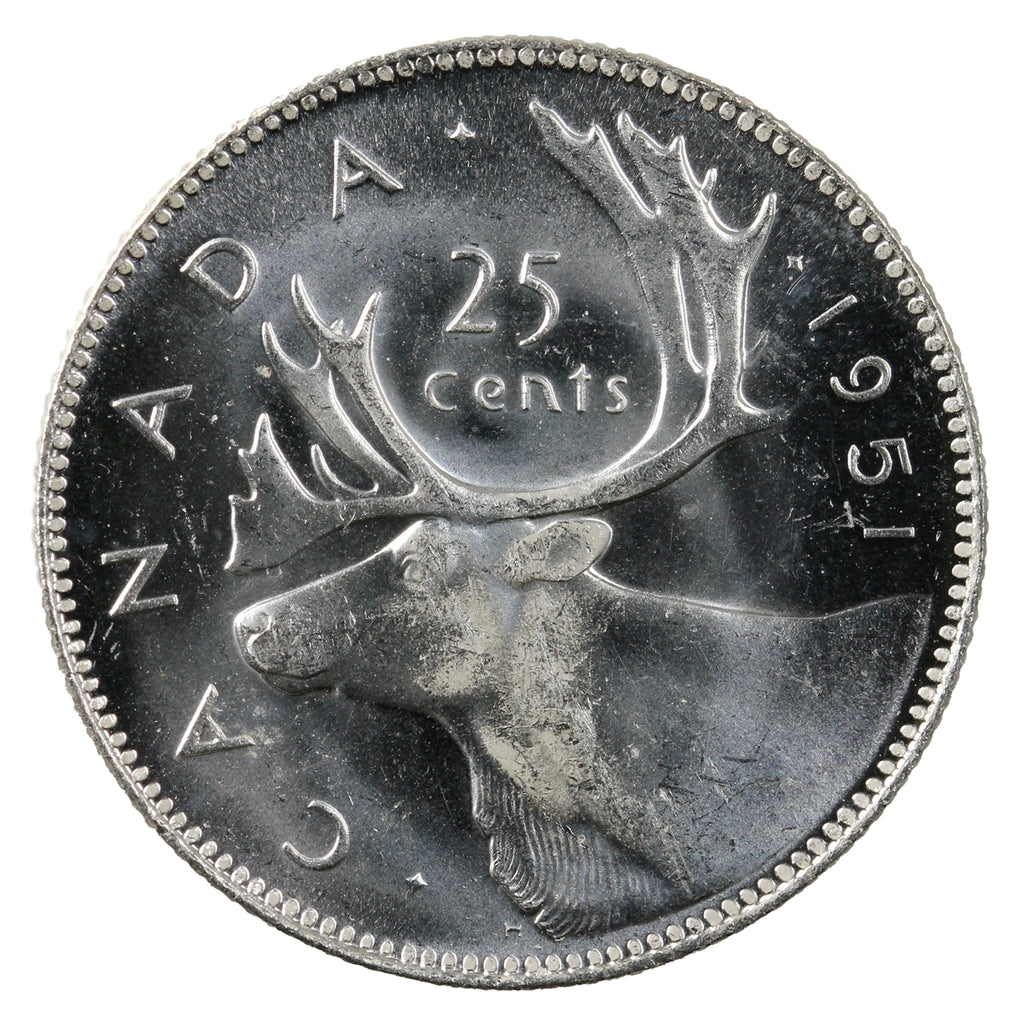 1951 Canada 25-cents Choice Brilliant Uncirculated (MS64)