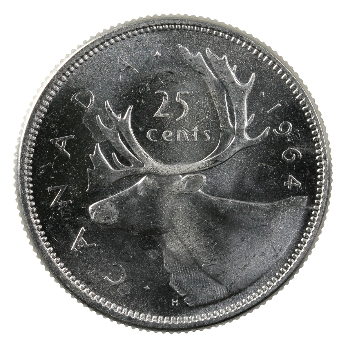 1964 Canada 25-cents Brilliant Uncirculated Cameo (MS63)
