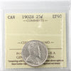 1902H Canada 25-cents ICCS Certified EF40
