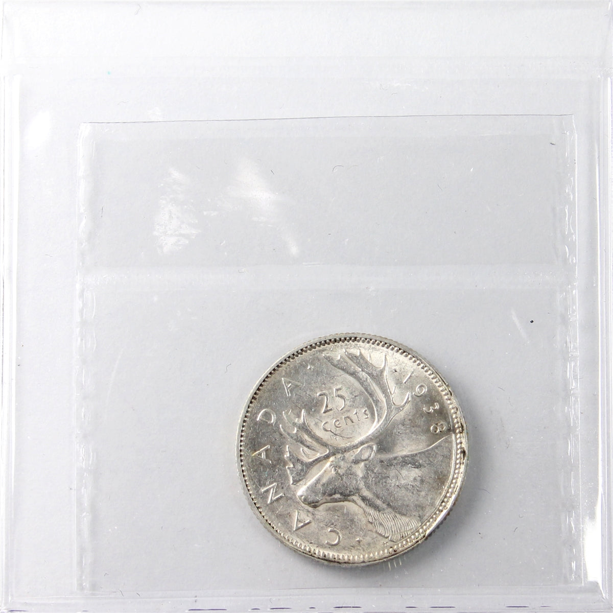 1938 Canada 25-cents ICCS Certified AU50