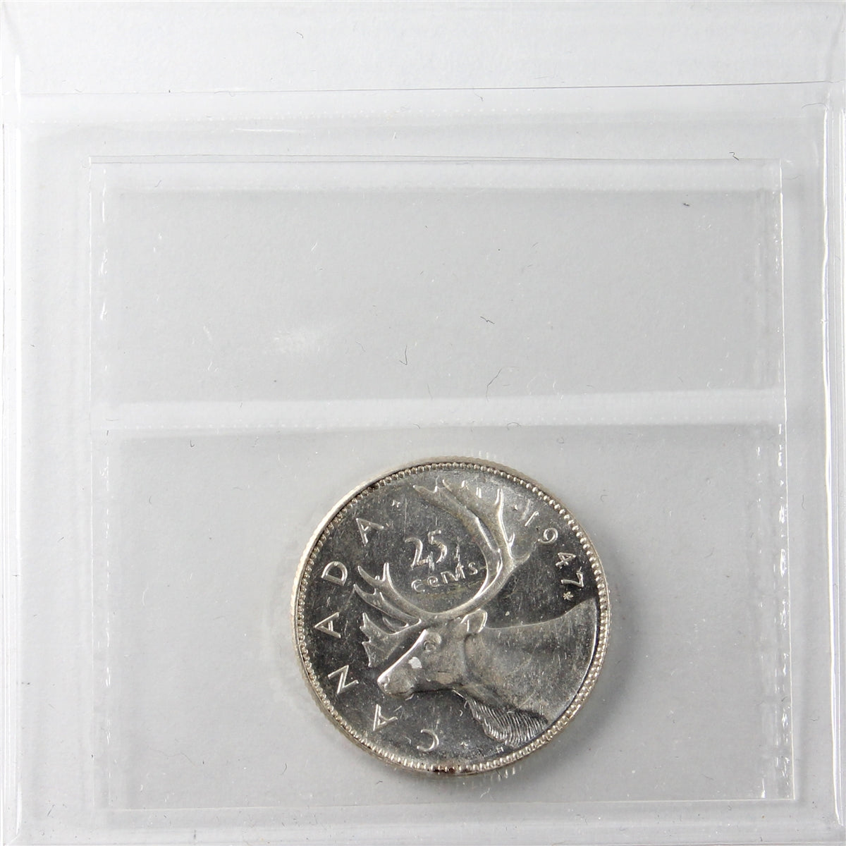 1947 Maple Leaf Canada 25-cents ICCS Certified MS60