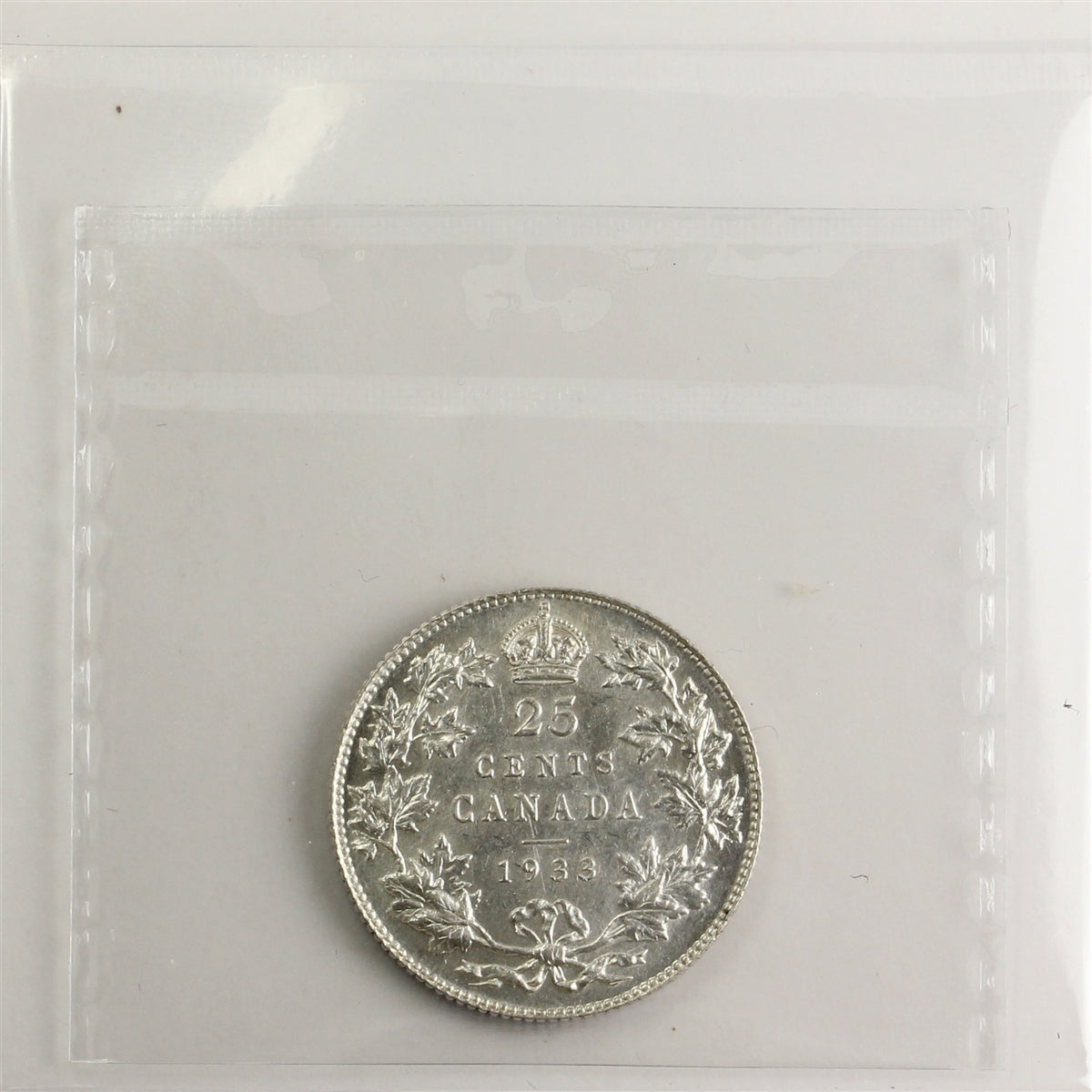 1933 Canada 25-cents ICCS Certified AU55