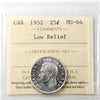 1952 Low Relief Canada 25-cents ICCS Certified MS64