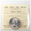 1953 Small Date Canada 25-cents ICCS Certified MS64