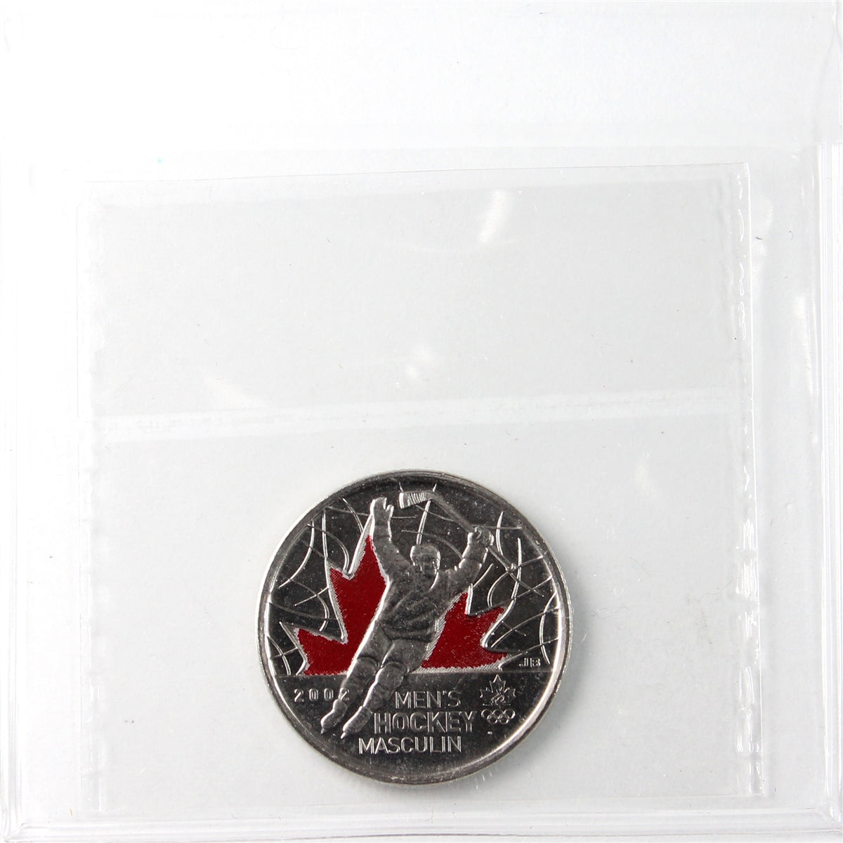 2009 Coloured Men's Hockey, Incuse 2 Canada 25-cents ICCS Certified MS65