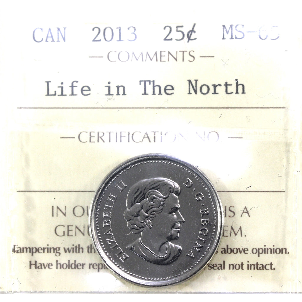 2013 Frosted Calves (Type B) Life In The North Canada 25-cents ICCS Certified MS65