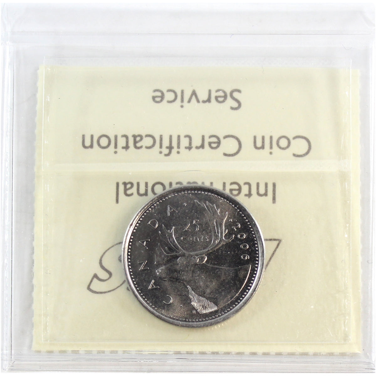 2006P Caribou Canada 25-cents ICCS Certified MS65